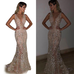 Nouvelle <span class=keywords><strong>robe</strong></span> de soirée Toast Dress <span class=keywords><strong>Wish</strong></span> sexy sans manches, <span class=keywords><strong>robe</strong></span> longue à sequins, décolleté plongeant - Product Image 3