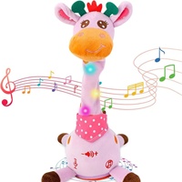 Peluche girafe dansante en velours à volume réglable, rembourrage en coton PP, hauteur 31cm-50cm, unisexe, pour enfants de 3 ans et plus