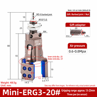 Pince pneumatique angulaire à trois griffes JD, ramasseur de moulures pour bras robotisé, en alliage d'aluminium, avec patin en caoutchouc bleu, cylindre à griffes pneumatiques à double action