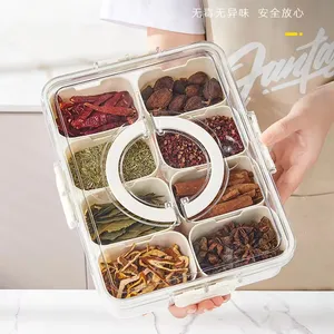 Aohea BPA miễn phí lưu trữ container New nhựa hộp hình chữ nhật BPA miễn phí Hộp Ăn Trưa nhựa 4 8 compart Bento Hộp Ăn Trưa