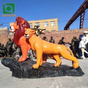 Hermosa decorativa de fibra de vidrio de dibujos animados el <span class=keywords><strong>Rey</strong></span> León estatua de resina - Product Image 3