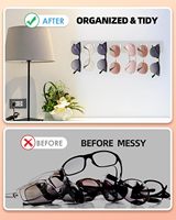 Porte-lunettes mural, présentoir organisateur de lunettes de soleil en acrylique transparent avec 14 crochets