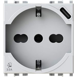 Prise murale Vimar 4Box P40 Schuko avec port USB Type C 3.0A 230V, blanche - Product Image 2