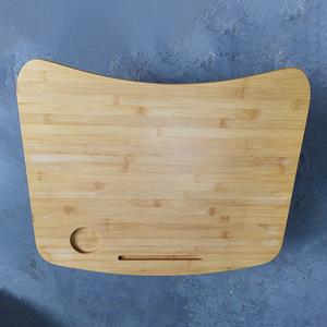 Bamboo And Wood Computer <b>Desk</b> Foldable Adjustable Desktop For Bed <b>Study</b> Modern Simple Design Walnut Color Solid Wood - Product Image 2