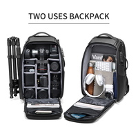 Mochila para Cámara DSLR de Gran Capacidad y Doble Uso, con Divisor, Bolsas Impermeables para Fotografía, Viajes, Cámara y Video