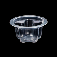 Gobelet en PP personnalisé de 38 mm, en forme de pétale à cinq feuilles, transparent, de qualité alimentaire, pour petits desserts, gelées, puddings, emballage mignon et compact