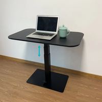 Grande table moderne en métal à plateau réglable en hauteur pneumatiquement, à une seule jambe, multi-usages pour la maison, le bureau, la salle à manger