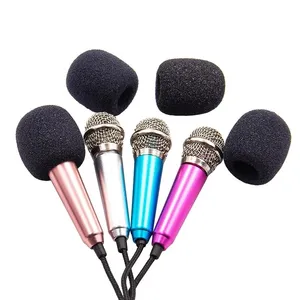 Micro de studio stéréo portable 3.5mm pour téléphone intelligent, mini microphone de karaoké KTV pour ordinateur portable, micro audio portable de bureau