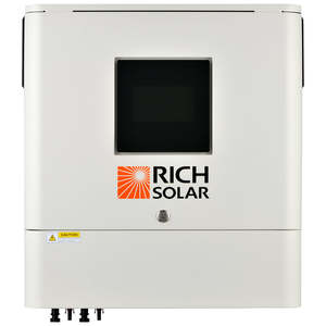Onduleur solaire hybride 6500 W (6,5 kW) 12 V/24 V, protection IP65, onde sinusoïdale pure, sortie unique, efficacité 98 %, pour batteries au plomb-acide - Product Image 1