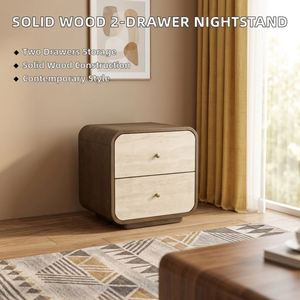 Modern Dark Walnut <strong>Bedside</strong> <strong>Table</strong> with <strong>Yellow</strong> Travertine Top Luxury Nightstand for Bedroom Minimalist Wooden Storage Furniture - Product Image 2