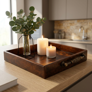 Plateau organisateur en bois multifonctionnel pour le rangement de la cuisine - Product Image 3