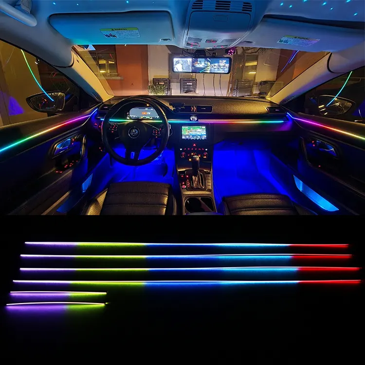 Lampu interior mobil, lampu suasana led RGB akrilik untuk Aksesori Mobil