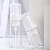 Emballage cosmétique en gros personnalisable, flacon vide transparent en PET de 30 ml, 50 ml, 100 ml, avec couvercle blanc en PP et pompe à mousse pour savon pour les mains
