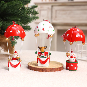 Lot de décorations de Noël en forme de montgolfière mignonnes, cloche de Père Noël, pendentifs colorés imprimés pour sapin de Noël - Product Image 3