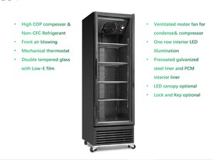 ตู้แช่เครื่องดื่มแบบตั้งตรง Kenkuhl รุ่น Commercial Upright Display Cooler ประตูกระจก พร้อมไฟ LED  OEM/ODM SCF420 Kenkuhl Bev - Product Image 2