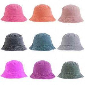 Custom Logo Wholesale Bucket Hats Washed Cotton Summer Outdoor <b>Cap</b> for Men Women Packable Travel Beach Sun Hat in <b>Plain</b> Colors - Product Image 1