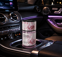 Diffuseur de parfum floral pour voiture en verre imprimé, fixation stable, décoration de console de voiture, parfum d'ambiance pour véhicule