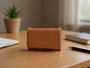 Portafoglio da donna a tre ante di medie dimensioni in vera pelle dal design minimalista - Product Image 2