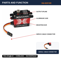 Mini Servo Étanche XQ-POWER XQ-S2010D 7KG Engrenage Métallique Sans Noyau 8.4V 20g pour RC Glider Park Flyer Vente en Gros