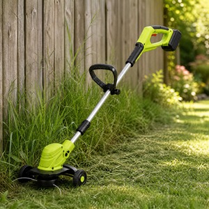 Tagliaerba <span class=keywords><strong>e</strong></span> Bordatore Elettrico a Batteria con Ruote, <span class=keywords><strong>Decespugliatore</strong></span> di Grado Industriale con Asta Regolabile per Giardino - Product Image 4