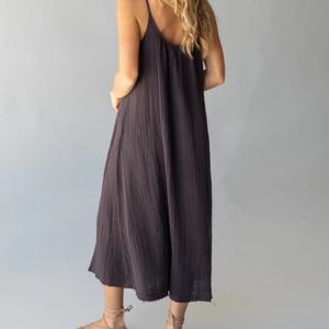 Robe longue en lin pour femme OEM, élégante et décontractée pour l'été, avec broderie, taille naturelle, en coton écologique et lavable - Product Image 4