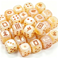 Ensemble de dés de jeu de Ludo et D&D, personnalisables, vierges, à 6 faces, de 8 mm et 16 mm, de précision, avec points, finition mate noire, pour Mahjong