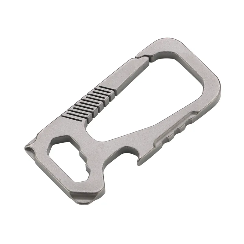 Titanium keychain carabiner multi tool Men Women Ultra Lightweight EDCJewelry Key Ring Holder Buckle camping Accessories