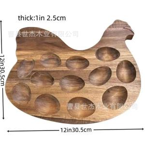 Acacia Wood Chicken Shaped Egg <b>Tray</b> 12 Compartments Wall Mounted Easy To Clean <b>Storage</b> <b>Trays</b> - Product Image 5