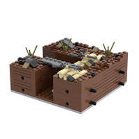 Série militaire Champ de bataille Coin gauche MOC MOOXI MOC5064-G Blocs de construction Briques Soldat de l'armée Blocs de la Seconde Guerre mondiale Modèles de construction Jouets