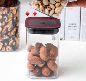 Citylife Rectángulo Contenedores de almacenamiento de plástico con tapas Tarro de almacenamiento de alimentos transparente Contenedores de café de azúcar Contenedor de almacenamiento de <span class=keywords><strong>despensa</strong></span> - Product Image 5