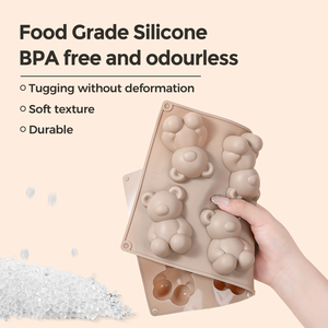 SILIKOLOVE Fabrik 8-fach Bärenform Kuchenform LFGB Platin 100% Lebensmittelecht Antihaftbeschichtet BPA-frei Silikon Mousse Kuchenformen - Product Image 4