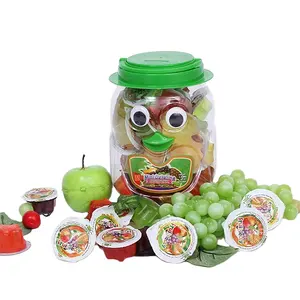 32g Halal Fruit Shaped Jelly in Penguin Shaped Jar Kids Sweet Snacks Kosher Fruit Jelly Candy