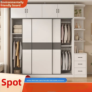 <span class=keywords><strong>Armario</strong></span> de Madera Maciza Dongma, Estilo Nórdico, Plegable, Resistente a la Humedad y al Moho, para Apartamentos Pequeños, Dormitorio, Puerta Corredera, Diseño Simple - Product Image 6
