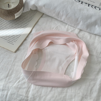 Culotte Bikini Femme en Soie Glacée Sans Traces, Taille Moyenne, Fine, Effet Seconde Peau, Unie, Quotidienne