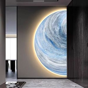Tableau d'art abstrait moderne en toile et porcelaine de cristal LED pour salon, décoration intérieure, <span class=keywords><strong>peinture</strong></span> abstraite en <span class=keywords><strong>verre</strong></span> - Product Image 1