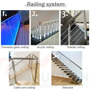 Railing Handrail Accessories New SS 304 316 Stainless Steel Glass Fittings Glass Balustrade Clamp Balcony Glass Railing Clamps Clip Handrail Accessories