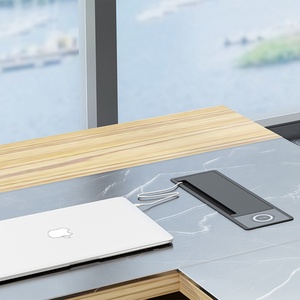 Modern Home Office Manager Wooden <b>Desk</b> L-Shape Executive <b>Computer</b> Table Unique CEO Workstation School Use CE Certified Furniture - Product Image 5