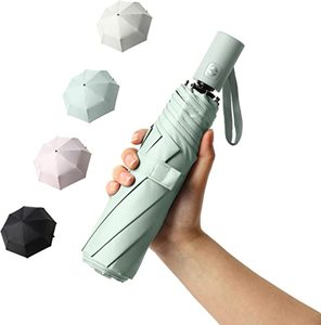 Parapluie compact automatique 3 plis imprimé UV, cadeau d'affaires, protection solaire, imperméable, pour adultes, 8 baleines, pour la pluie et le soleil - Product Image 1