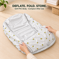 Baignoire gonflable pour bébé avec parois à chambre d'air nervurées en PVC de 0,30 mm, support de bain surélevé et sortie de vidange pour impression personnalisée