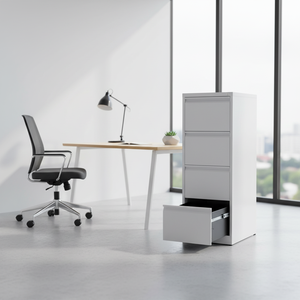 Archivador Vertical Moderno con Cerradura de Llave, Estructura de Acero KD, Cuatro Cajones Ajustables, Ecológico, para Oficina en Casa, Escuela, Hospital - Product Image 1