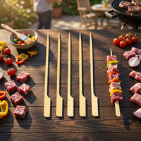 Brochettes de kebab jetables écologiques en bambou, personnalisables avec logo, pour grillades professionnelles, camping et fêtes barbecue