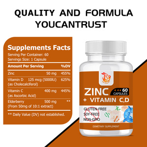 Capsules personnalisées de zinc + vitamines D3 et D, conformes aux normes d'exportation, pour renforcer la fonction immunitaire avec baies d'églantier pour adultes - Product Image 3