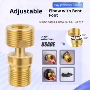 Robinet de douche universel à coude télescopique, <span class=keywords><strong>angle</strong></span> et longueur réglables, connecteur d'<span class=keywords><strong>angle</strong></span> avec raccord femelle à tête hexagonale - Product Image 3