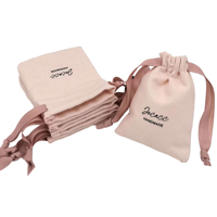 Petite pochette de rangement en toile avec cordon de serrage pour clés et pièces de monnaie, format mini, avec logo personnalisé