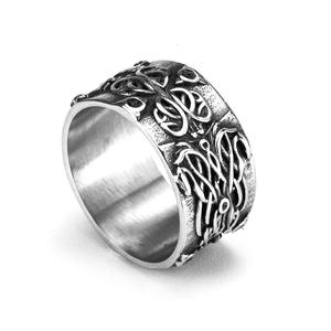 Men's Titanium Steel <b>Ring</b> Viking <b>Celtic</b> Knot Dragon Pattern Hip Hop Fashion Jewelry Gift Round Geometric Design - Product Image 3