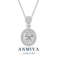 Collar de Lujo con Colgante Ovalado de Plata 925 y Circonitas Baguette, Gargantilla Elegante para Mujer, Ideal para Aniversario