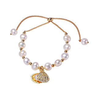 Bracelet en coquillage de perle d'eau douce baroque avec un design élégant européen et américain, pendentif et breloque tendance et raffermissant - Product Image 5