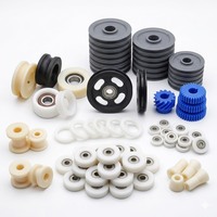 Rodamiento de Rodillos en U 608ZZ, Polea de Nylon Negra, Ruedas de Plástico de Nylon con Ranura en U