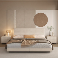 Prix d'usine Tête de lit à plateforme avec rayures horizontales Lit d'hôtel Lits de luxe rembourrés en tissu moderne de qualité supérieure