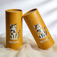 Tubes d'emballage personnalisés pour grains de café durables, tubes en papier biodégradables, tubes en carton pour thé matcha et aliments pour animaux de compagnie avec couvercle